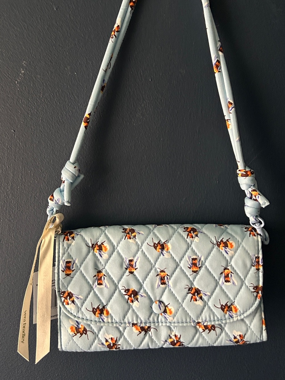 Vera Bradley - Quilted Floral Crossbody Wallet - Light Blue